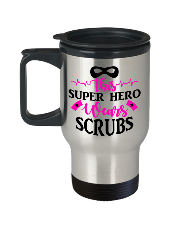 SUPER HERO FUNNY GIFT IDEA TRAVEL COFFEE MUG GRADUATION STUDENT RN WEEK CHRISTMAS BIRTHDAY 14 OZ