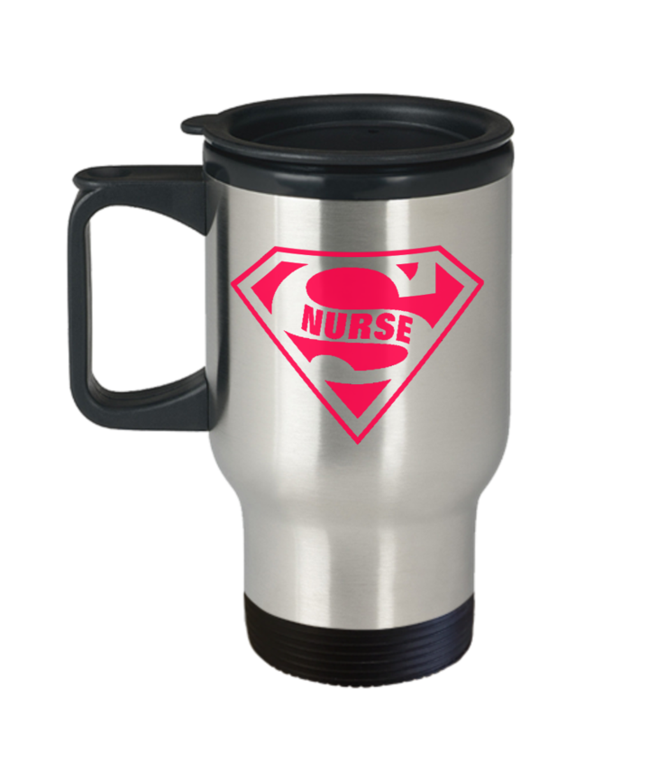 SUPER NURSE FUNNY GIFT IDEA TRAVEL COFFEE MUG GRADUATION STUDENT RN WEEK CHRISTMAS BIRTHDAY 14 OZ