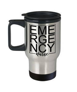 EMERGENCY NURSE FUNNY GIFT IDEA TRAVEL COFFEE MUG GRADUATION STUDENT RN WEEK CHRISTMAS BIRTHDAY 14 OZ